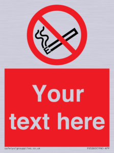Custom No E-cigarettes / Vaping Sign